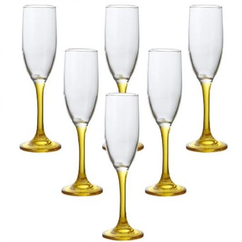 Set X6 Copas Champagne Fuste Amarillo 175 Ml